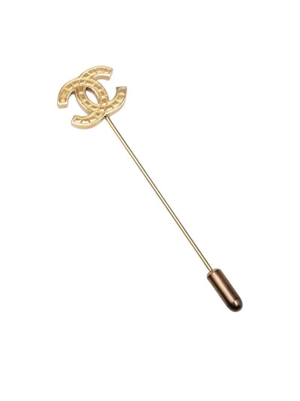 Chanel CC Logo Pin Brooch 03 Gold Plated